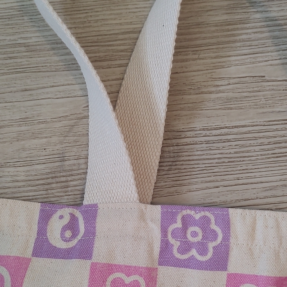 Peace Sign Canvas Satchel - Picture 4 of 6